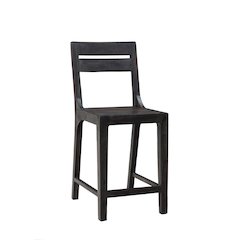 Fall River Solid Sheesham Wood 24" Counter Height Dining Chair, Gray (Set of 2)