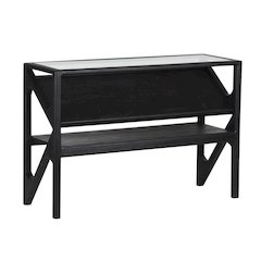 Canberra Solid Mango Wood Console Table, Black