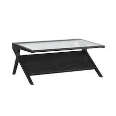 Canberra Solid Mango Wood Coffee Table, Black