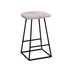 Porter Designs Clement Solid Wood 24" Bar Stool, White