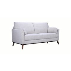 Flanders Wood Trim Upholstered Loveseat, Gray