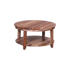 Sonora Solid Sheesham Wood Round Coffee Table, Brown