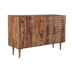 Waves Solid Sheesham Wood Dresser, Brown