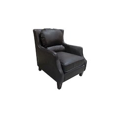 Porter Designs Garnett Crackle Leather Club Style Chair, Black