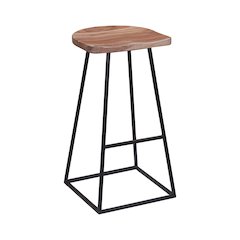 Porter Designs Clement Solid Acacia Wood 30" Bar Stool, Natural