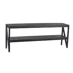 Canberra Solid Mango Wood TV Stand, Black