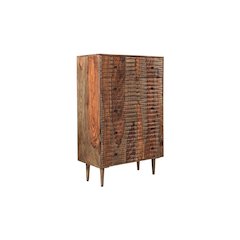 Porter Designs Waves Solid Sheesham Wood Chest, Brown