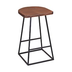 Porter Designs Clement Solid Wood 24" Bar Stool, Brown