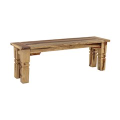 Porter Designs Taos Solid Sheesham Wood Dining Bench, Natural