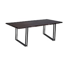 Porter Designs Manzanita Live Edge Solid Sheesham Wood Dining Table, Gray