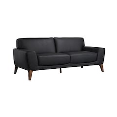 Modena Genuine Leather Sofa, Black