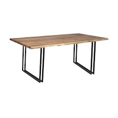 Porter Designs Manzanita Live Edge Solid Acacia Wood Dining Table, Natural