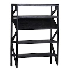 Porter Designs Canberra Solid Wood Bookcase, Black