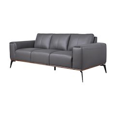 Porter Designs Pietro Top Grain Leather Sofa, Gray