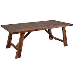 Porter Designs Kalispell Solid Sheesham Wood Dining Table, Brown