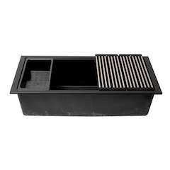 Black 33" Granite Composite Workstation Step Rim Single Bowl Undermount Sink