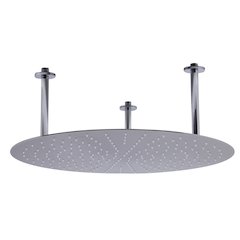24" Round Brushed Solid Stainless Steel Ultra Thin Rain Shower Head