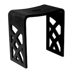 Black Matte Solid Surface Resin Bathroom / Shower Stool