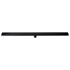 47" Black Matte Brushed Stainless Steel Linear Shower Drain with Solid Cover