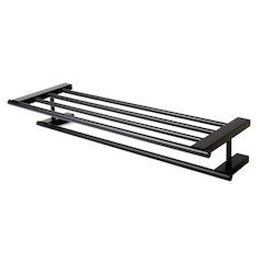 Black Matte 26" Towel Bar & Shelf