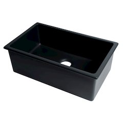Black Matte 30" x 18" Fireclay Undermount / Drop In Fireclay Kitchen Sink
