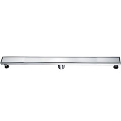36" Modern Brushed Stainless Steel Linear Shower Drain with Solid Cover