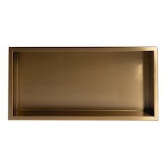 Brushed Gold PVD Stainless Steel Horizontal Single Shelf Shower Niche