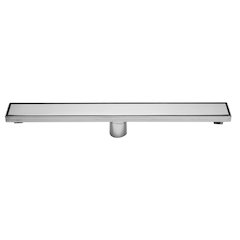 24" Modern Polished Stainless Steel Linear Shower Drain with Solid Cover