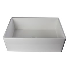 White 30" Contemporary Smooth Apron Fireclay Farmhouse Kitchen Sink