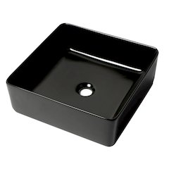 Black Matte 16" Modern Square Above Mount Ceramic Sink