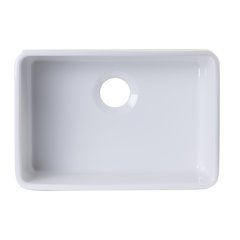 24 inch White Single Bowl Fireclay Undermount Kitchen Sink