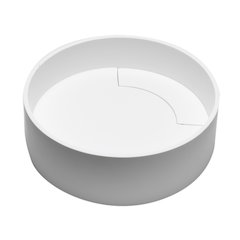 15" Round White Matte Solid Surface Resin Sink