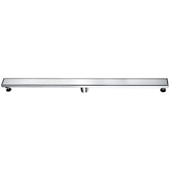 47" Brushed Stainless Steel Linear Shower Drain with Solid Cover