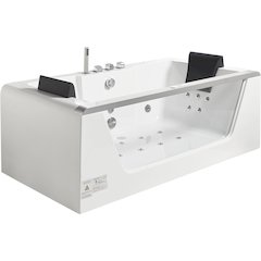 6 ft Clear Rectangular Acrylic Whirlpool Bathtub for Two