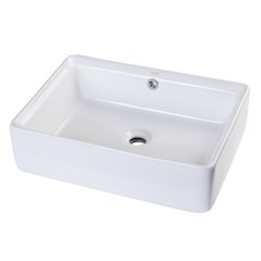 20" RECTANGULAR CERAMIC ABOVE MOUNT BASIN VESSEL SINK