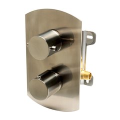 Brushed Nickel Round Knob 1 Way Thermostatic Shower Mixer