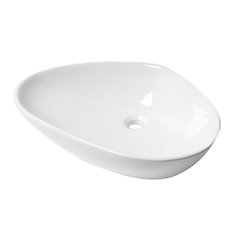 White 23" Fancy Above Mount Ceramic Sink