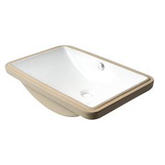 White 24" Rectangular Undermount Ceramic Sink