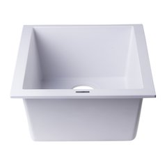 White 17" Undermount Rectangular Granite Composite Kitchen Prep Sink
