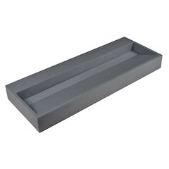 48" Solid Concrete Gray Matte Trough Sink for the Bathroom