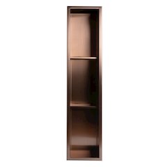 8" x 36" Brushed Copper PVD Stainless Steel Vertical Triple Shelf Shower Niche