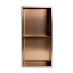 Brushed Copper PVD Stainless Steel Vertical Double Shelf Shower Niche