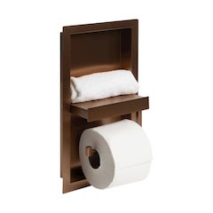 Brushed Copper PVD Stainless Steel Recessed Toilet Paper Holder Niche
