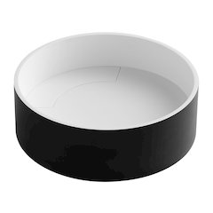Black Matte 15" Round Solid Surface Resin Sink