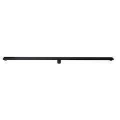 59" Black Matte Stainless Steel Linear Shower Drain with Solid Cover