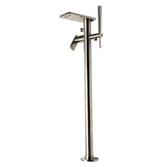 Brushed Nickel Free Standing Floor Mounted Bath Tub Filler
