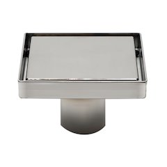 5" x 5" Modern Square Polished Stainless Steel Shower Drain with Solid Cover