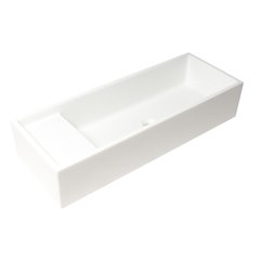 39" White Above Mount Fireclay Bathroom Trough Sink