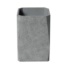 12" x 8" Concrete Gray Matte Waste Bin for Bathrooms