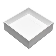 14" Square White Matte Solid Surface Resin Sink